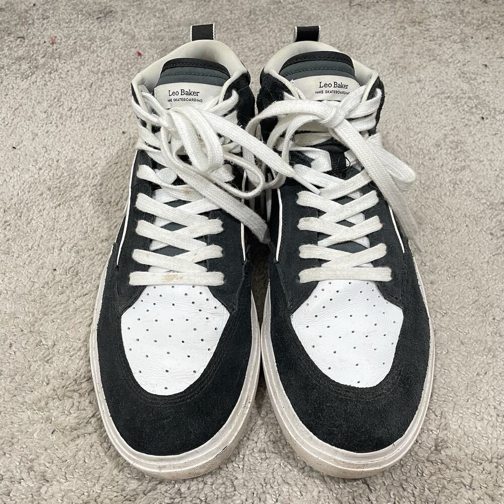 Nike SB React Leo Baker Sneakers Mens Sz 13 Black White Skater Shoes DX4361-001